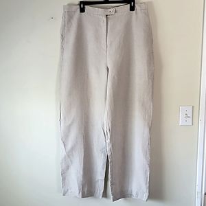 EDDIE BAUER WIDE LEG CAREER 100% LINEN PANTS  SIZE 16W